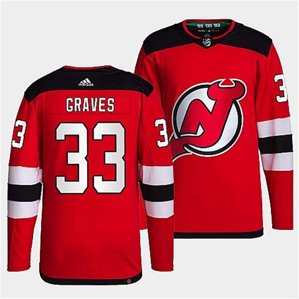 Mens New Jersey Devils #33 Ryan Graves Adidas Home Red Player Jersey
