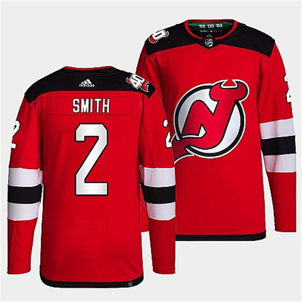 Mens New Jersey Devils #2 Brendan Smith Adidas Home Red Player Jersey