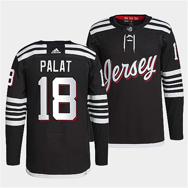 Mens New Jersey Devils #18 Ondrej Palat Black Alternate Player Jersey
