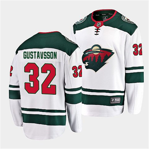 Men's Minnesota Wild #32 Filip Gustavsson Adidas White Away Player Jersey