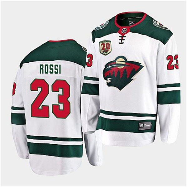 Men's Minnesota Wild #23 Marco Rossi Adidas White Away Player Jersey