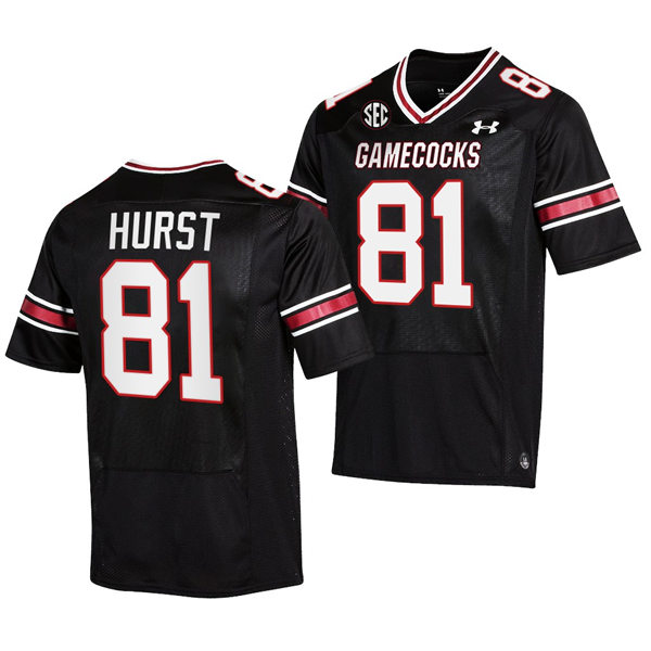 Mens South Carolina Gamecocks #81 Hayden Hurst 2022 Black College Football Game Jersey