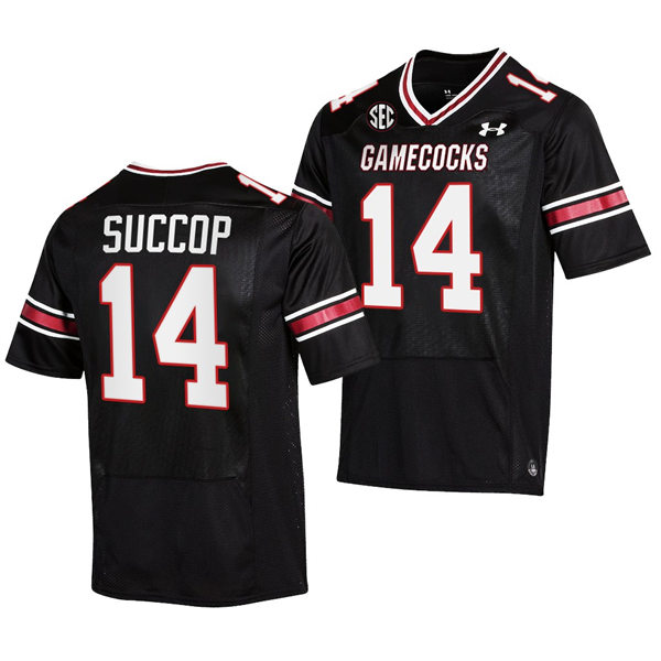 Mens South Carolina Gamecocks #14 Ryan Succop 2022 Black College Football Game Jersey