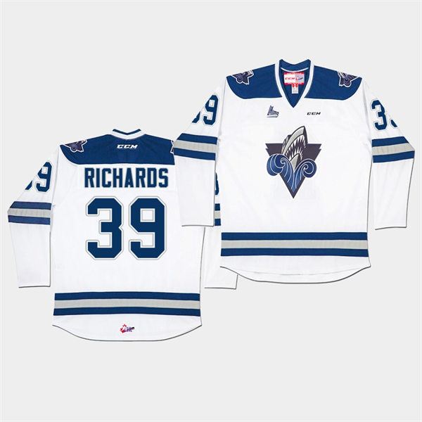 Mens Rimouski Oceanic #39 Brad Richards CCM White Away QMJHL Hockey Jersey