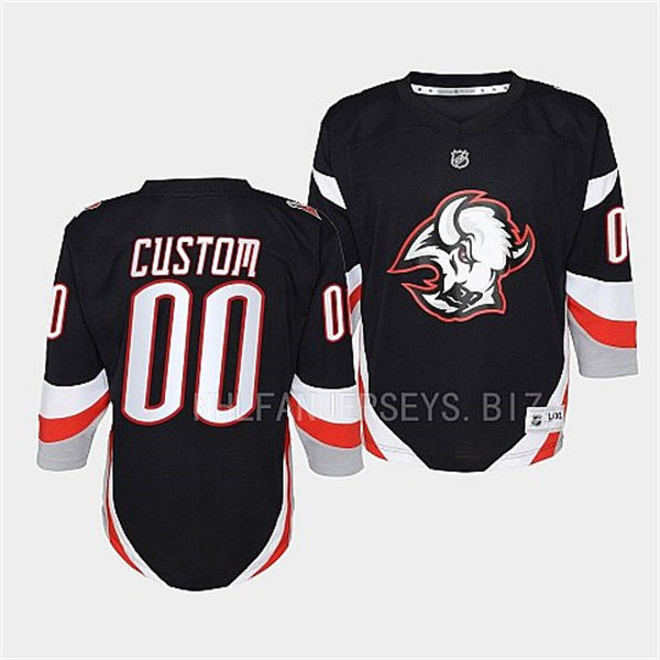 Youth Buffalo Sabres Custom 2022-23 Goathead Jersey Black alternate