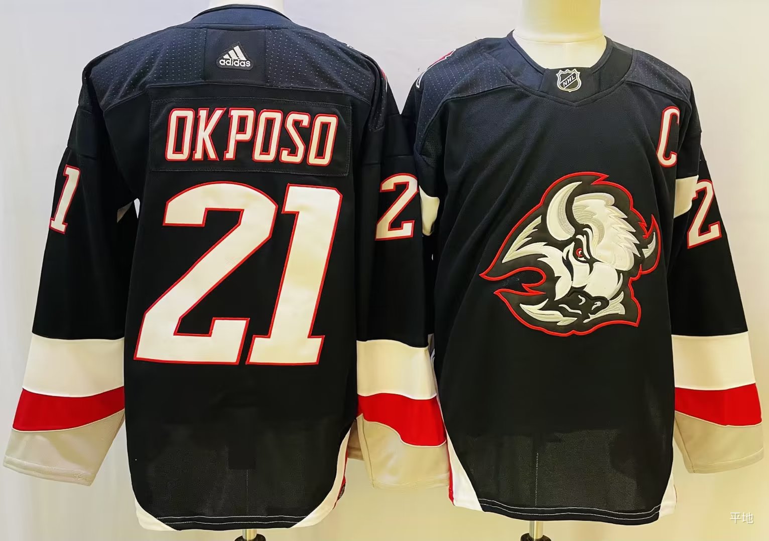 Men's Buffalo Sabres #21 Kyle Okposo Black alternate 2022-23 Goathead Jersey