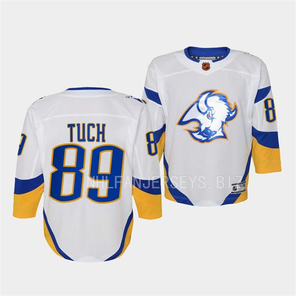 Youth Buffalo Sabres #89 Alex Tuch White 2022 Reverse Retro Jersey