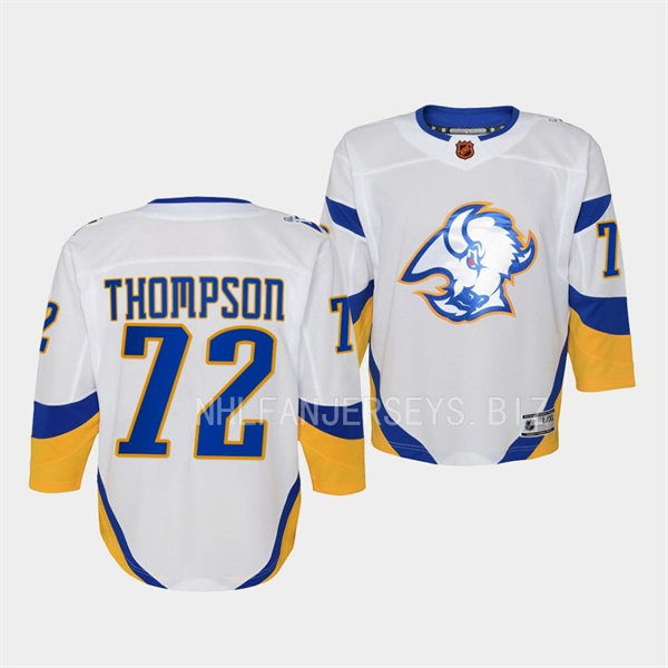 Youth Buffalo Sabres #72 Tage Thompson White 2022 Reverse Retro Jersey