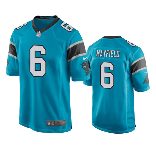 Mens Carolina Panthers #6 Baker Mayfield Nike Blue Vapor Untouchable Limited Jersey