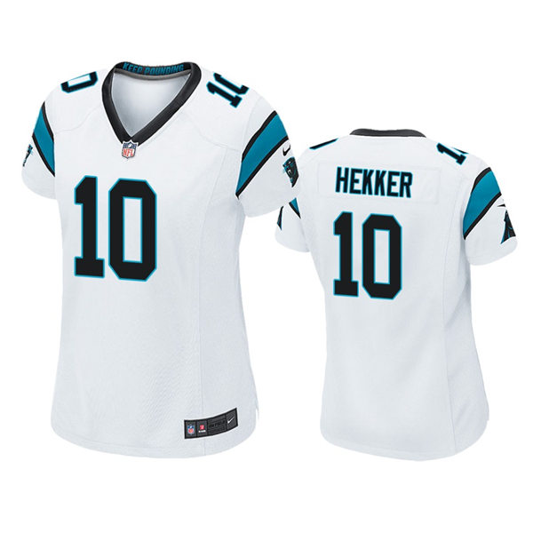 Womens Carolina Panthers #10 Johnny Hekker Nike White Limited Jersey