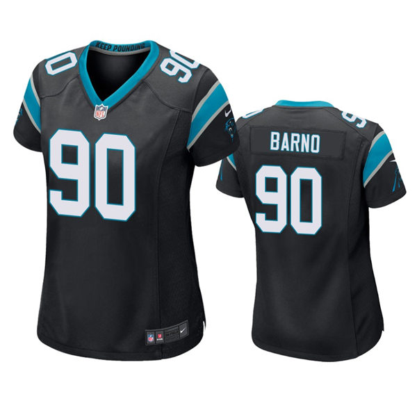 Womens Carolina Panthers #90 Amare Barno Nike Black Limited Jersey