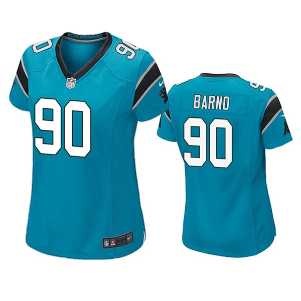 Womens Carolina Panthers #90 Amare Barno Nike Blue Limited Jersey