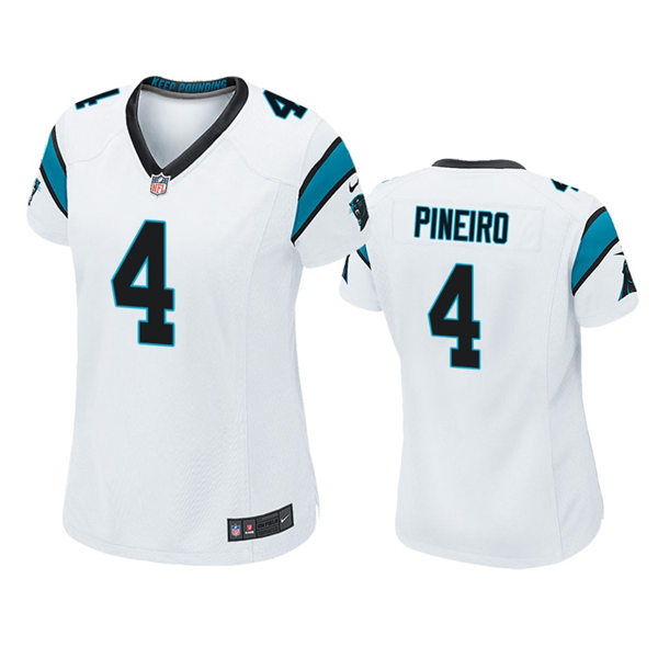 Women Carolina Panthers #4 Eddy Pineiro Nike White Limited Jersey