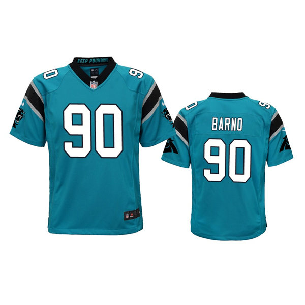 Youth Carolina Panthers #90 Amare Barno Nike Blue Limited Jersey