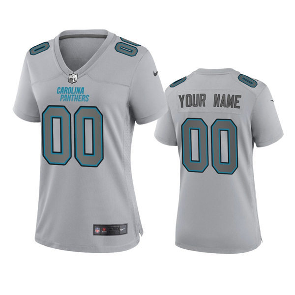 Women's Carolina Panthers Custom Gray Atmosphere Fashion Game Jersey