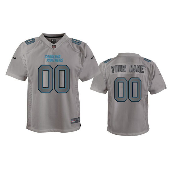 Youth Carolina Panthers Custom Gray Atmosphere Fashion Game Jersey