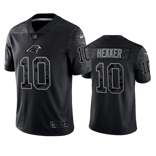 Mens Carolina Panthers #10 Johnny Hekker Black Rflctv Limited Jersey