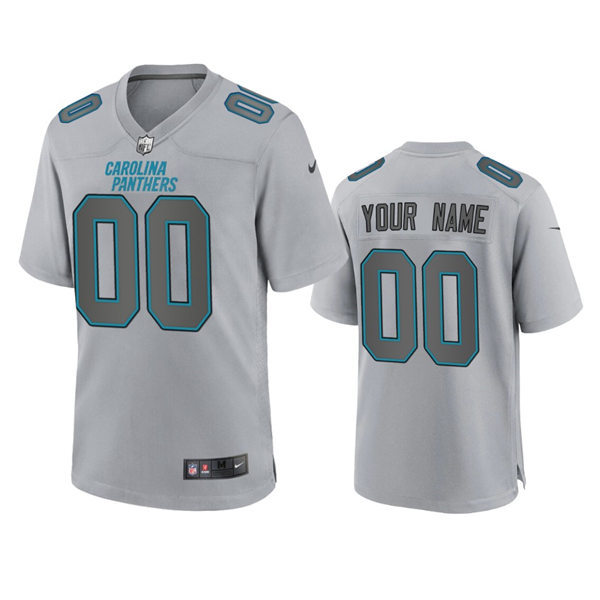 Mens Carolina Panther Custom Gray Atmosphere Fashion Game Jersey