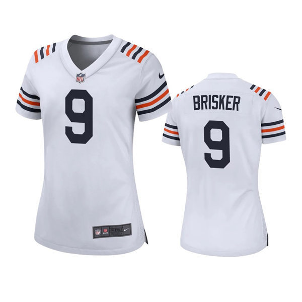 Womens Chicago Bears #9 Jaquan Brisker White Alternate 100th Season Classic Jersey