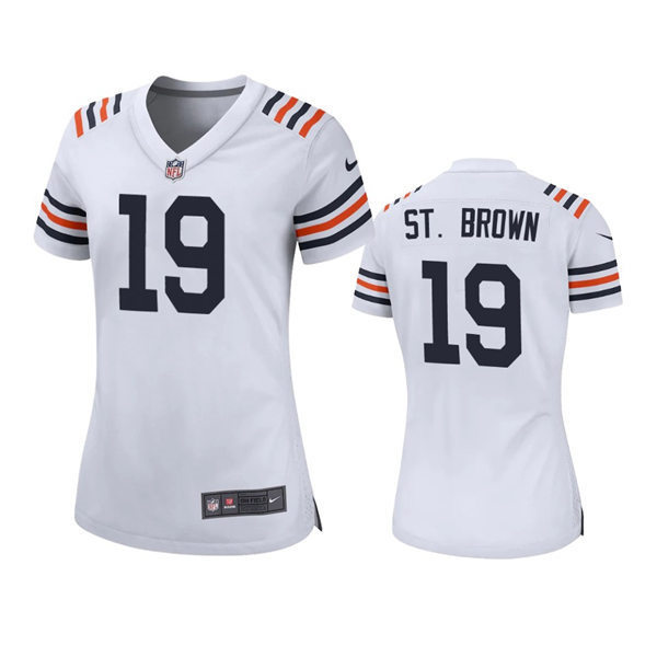 Womens Chicago Bears #19 Equanimeous St. Brown White Alternate 100th Season Classic Jersey