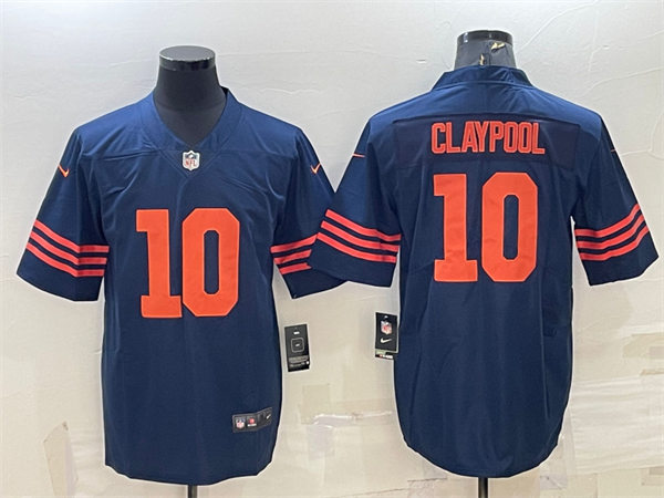 Mens Chicago Bears #10 Chase Claypool Nike Navy Orange Untouchable Limited Jersey