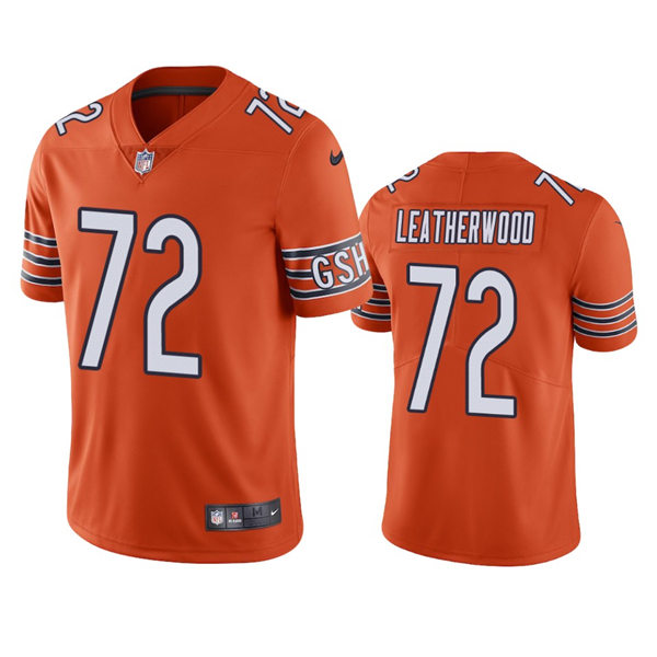 Mens Chicago Bears #72 Alex Leatherwood Nike Orange Alternate Untouchable Limited Jersey
