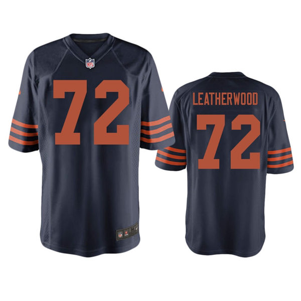 Mens Chicago Bears #72 Alex Leatherwood Nike Navy Orange Untouchable Limited Jersey