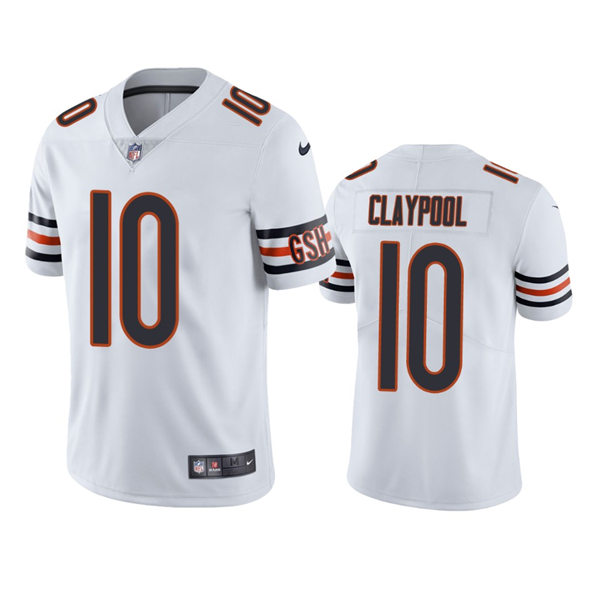 Mens Chicago Bears #10 Chase Claypool Nike White Vapor Untouchable Limited Jersey