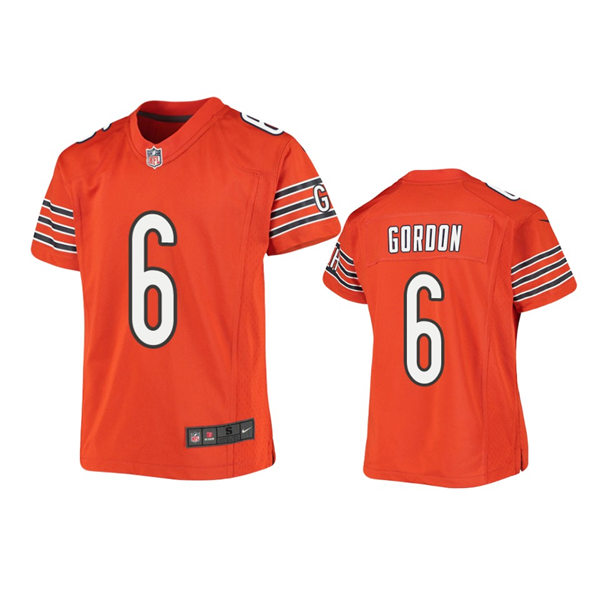 Youth Chicago Bears #6 Kyler Gordon Orange Alternate Limited Jersey