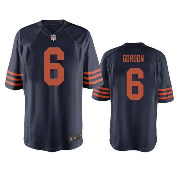 Mens Chicago Bears #6 Kyler Gordon Nike Navy Orange Vapor Untouchable Limited Jersey