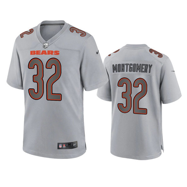 Mens Chicago Bears #32 David Montgomery Nike Gray Atmosphere Fashion Game Jersey