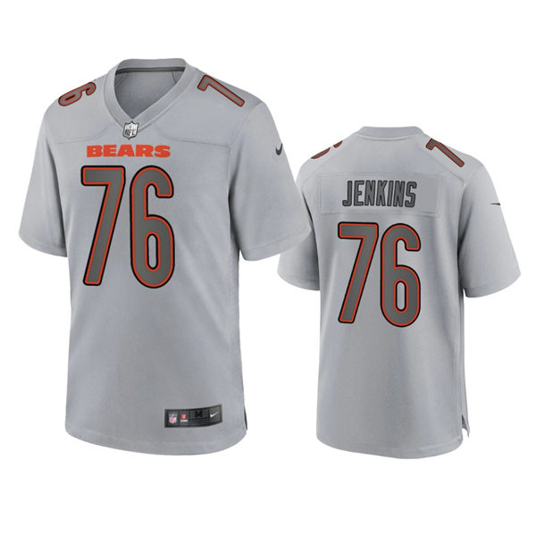 Mens Chicago Bears #76 Teven Jenkins Nike Gray Atmosphere Fashion Game Jersey