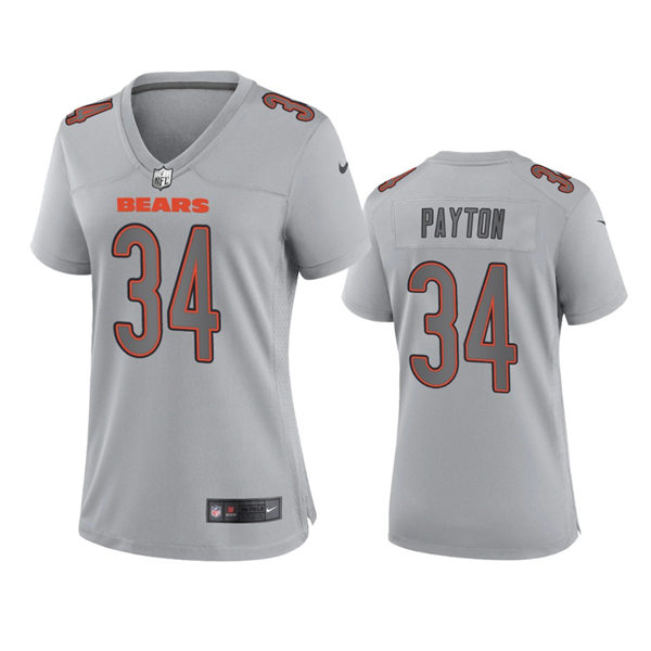 Women's Chicago Bears #34 Walter Payton Gray Atmosphere Fashion Game Jersey