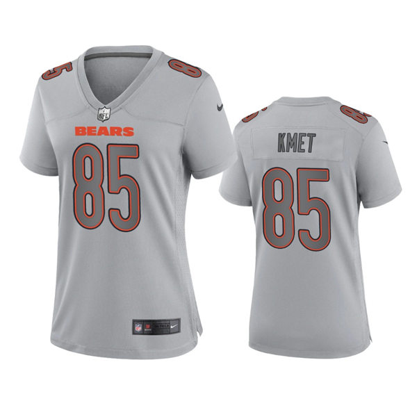 Women's Chicago Bears #85 Cole Kmet Gray Atmosphere Fashion Game Jersey