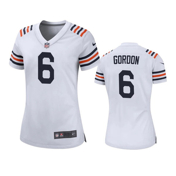 Women's Chicago Bears #6 Kyler Gordon White Alternate 100th Season Classic Jersey