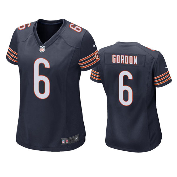 Women's Chicago Bears #6 6 Kyler Gordon Navy Limited Jersey