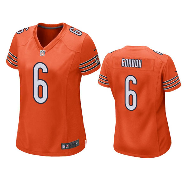 Women's Chicago Bears #6 Kyler Gordon Orange Game Jersey