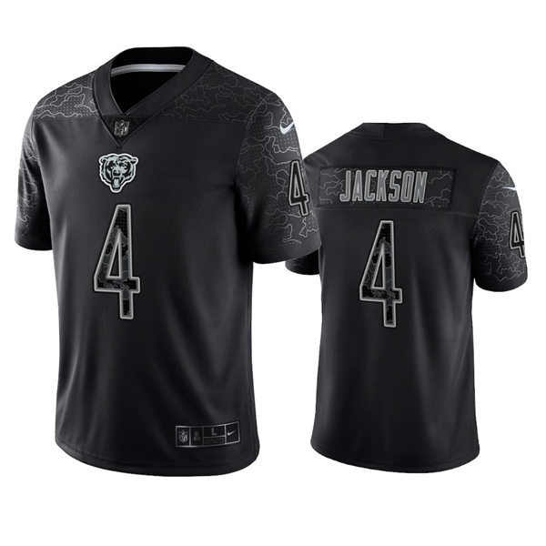 Mens Chicago Bears #4 Eddie Jackson Black Rflctv Limited Jersey