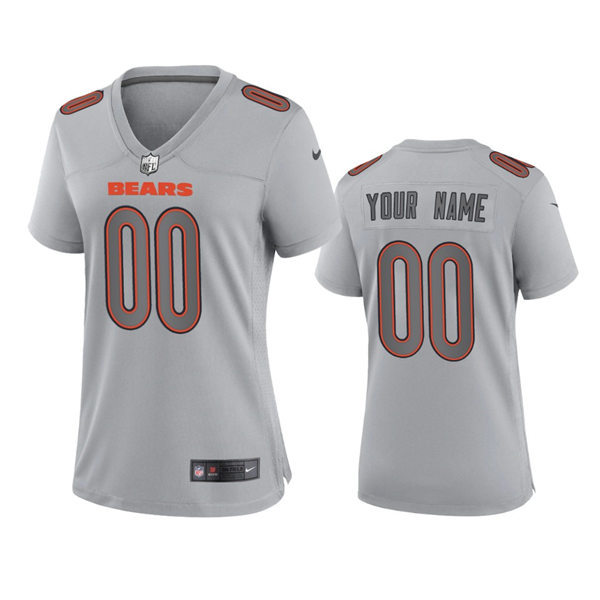 Women's Chicago Bears Custom Gray Atmosphere Fashion Game Jersey