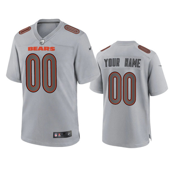 Mens Chicago Bears Custom Gray Atmosphere Fashion Game Jersey