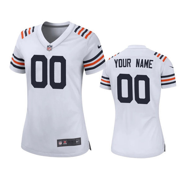 Womens Chicago Bears Custom White Alternate 100th Season Classic Jersey