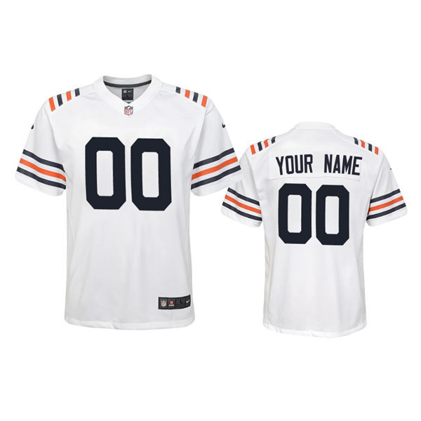 Youth Chicago Bears Custom White Alternate 100th Season Classic Jersey