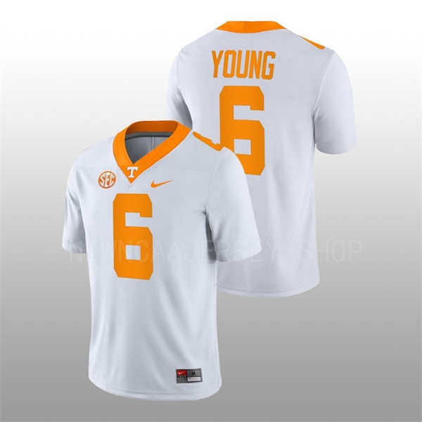Mens Youth Tennessee Volunteers #6 Byron Young  Nike White College Football Game Jersey