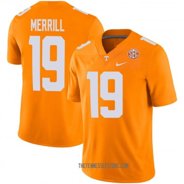 Mens Youth Tennessee Volunteers #19 Walker Merrill Nike Orange College Football Game Jersey