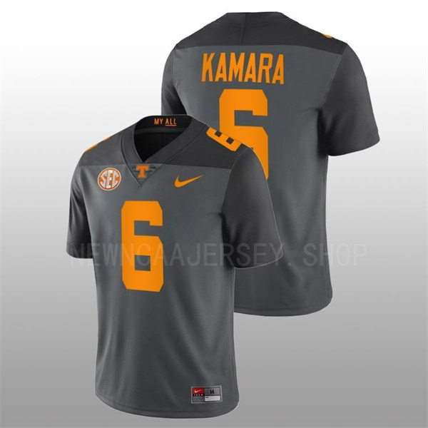 Mens Youth Tennessee Volunteers #6 Alvin Kamara Nike Smokey Grey Alternate College Football Game Jersey