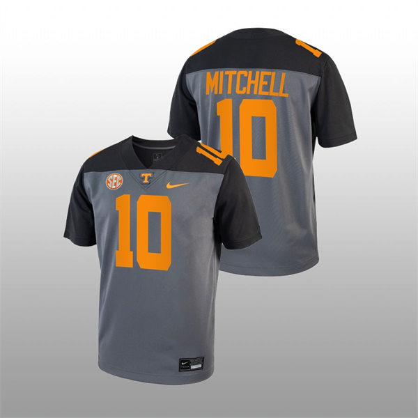 Mens Youth Tennessee Volunteers #10 Juwan Mitchell Nike Smokey Grey Alternate College Football Game Jersey