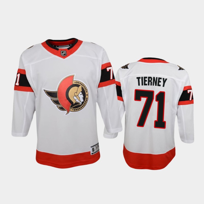 Youth Ottawa Senators #71 Chris Tierney Adidas White Away Jersey