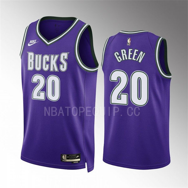 Mens Milwaukee Bucks #20 A.J. Green Nike Purple 2022-23 Classic Edition Swingman Jersey