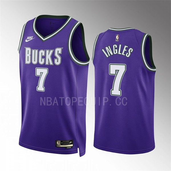 Mens Milwaukee Bucks #7 Joe Ingles Nike Purple 2022-23 Classic Edition Swingman Jersey