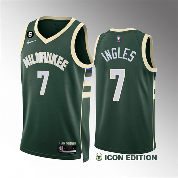 Mens Milwaukee Bucks #7 Joe Ingles Nike 2022-23 Hunter Green Icon Edition Jersey